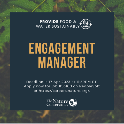 Natural background with the words "Engagement manager"